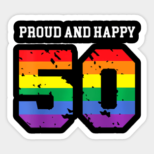 50th Birthday 50 BDay Birthday Lesbian Gay Bi Trans LGBT Sticker